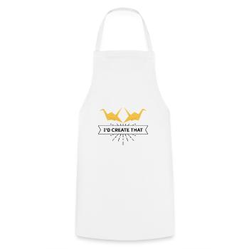 Conception d'origami japonais et origami kirigami - Tablier de cuisine - blanc - Devant - AI Model Male 185 dark (185cm)