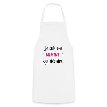 Je suis une mimine qui déchire - Tablier de cuisine - blanc - Devant - AI Model Male 185 dark (185cm)