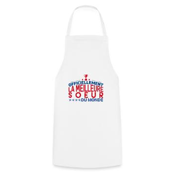 Soeur la meilleure soeur cadeau pour soeur - Tablier de cuisine - blanc - Devant - AI Model Male 185 dark (185cm)
