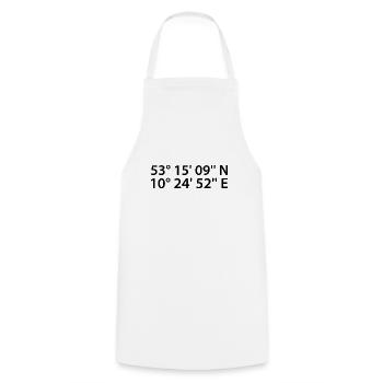 Coordonnées de Lüneburg - Tablier de cuisine - blanc - Devant - AI Model Male 185 dark (185cm)