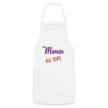 HAPPY MOTHER'S DAY. MOM. MOTHER'S DAY - Cooking Apron - white - Front - AI Model Male 185 dark (185cm)