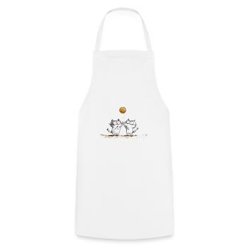 Cats Playing Beachvolleyball - Cooking Apron - white - Front - AI Model Male 185 dark (185cm)