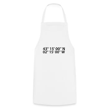Bilbao coordinates - Cooking Apron - white - Front - AI Model Male 185 dark (185cm)