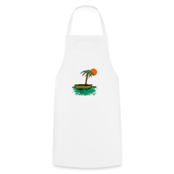 Emilie and Sonia - Cooking Apron - white - Front - AI Model Male 185 dark (185cm)