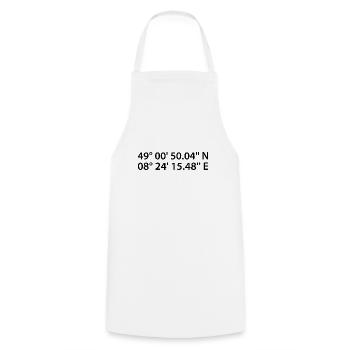 Coordonnées de Karlsruhe - Tablier de cuisine - blanc - Devant - AI Model Male 185 dark (185cm)