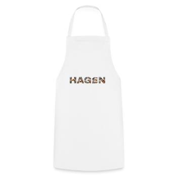 Hagen Hund - Kochschürze - Weiß - Vorne - AI Model Male 185 dark (185cm)