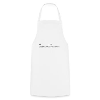 Tulsa, Oklahoma, USA coordinates - Cooking Apron - white - Front - AI Model Male 185 dark (185cm)