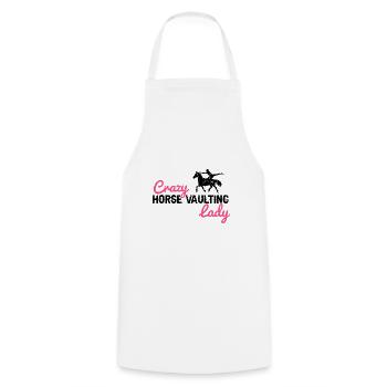 Vaulting Acrobatics Design and Equestrian Horse - Cooking Apron - white - Front - AI Model Male 185 dark (185cm)