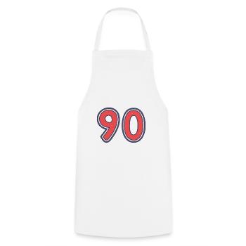 90. 90 YEARS. 90TH ANNIVERSARY. 90TH ANNIVERSARY. - Cooking Apron - white - Front - AI Model Male 185 dark (185cm)