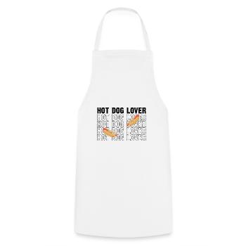 Hot Dog Saucisse Amour Hot dog fast food - Tablier de cuisine - blanc - Devant - AI Model Male 185 dark (185cm)