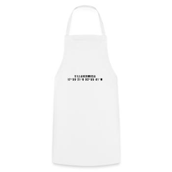 Villahermosa, Mexico Coordinates - Cooking Apron - white - Front - AI Model Male 185 dark (185cm)