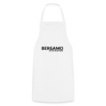 Bergamo Koordinaten - Kochschürze - Weiß - Vorne - AI Model Male 185 dark (185cm)