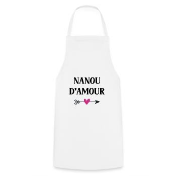 nanou d'amour - Tablier de cuisine - blanc - Devant - AI Model Male 185 dark (185cm)