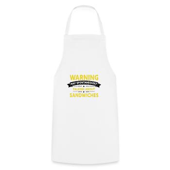Day and Night Sandwich Food Gift FastFood - Cooking Apron - white - Front - AI Model Male 185 dark (185cm)