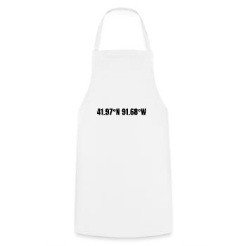 Cedar Rapids, Iowa, USA Coordinates - Cooking Apron - white - Front - AI Model Male 185 dark (185cm)