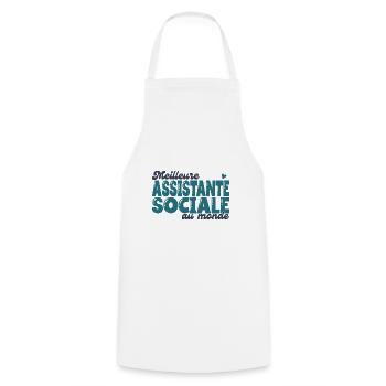 la meilleure assistante sociale au monde - Tablier de cuisine - blanc - Devant - AI Model Male 185 dark (185cm)
