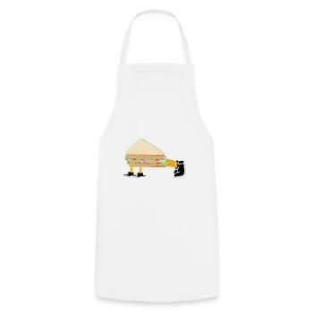 Sandwich Bodybuilding Fitness Gym Cadeau - Tablier de cuisine - blanc - Devant - AI Model Male 185 dark (185cm)