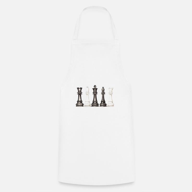 Échecs - Tablier de cuisine - blanc