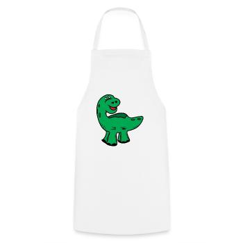 Dino dinosaur in green - Cooking Apron - white - Front - AI Model Male 185 dark (185cm)