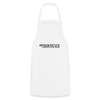 Asnières-sur-Seine coordinates - Cooking Apron - white - Front - AI Model Male 185 dark (185cm)