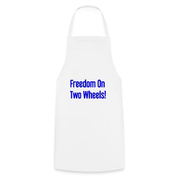 Freedom on Two Wheels - Cyclist Design - Cooking Apron - white - Front - AI Model Male 185 dark (185cm)