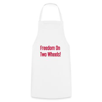 Freedom on Two Wheels - Cyclist Design - Cooking Apron - white - Front - AI Model Male 185 dark (185cm)