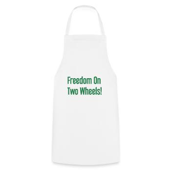 Freedom on Two Wheels - Cyclist Design - Cooking Apron - white - Front - AI Model Male 185 dark (185cm)