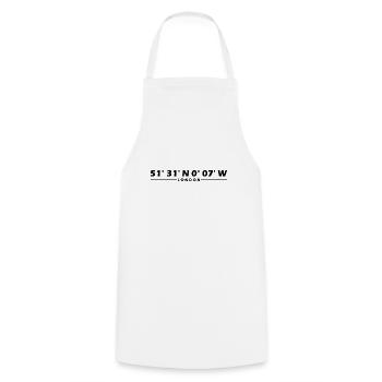 Coordonnées de Londres - Tablier de cuisine - blanc - Devant - AI Model Male 185 dark (185cm)