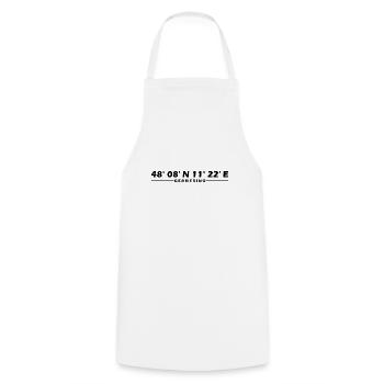 Germering coordinates - Cooking Apron - white - Front - AI Model Male 185 dark (185cm)