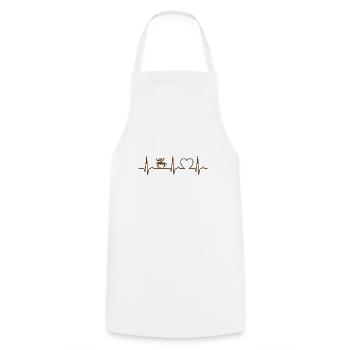 Heart Curve - Café - ECG - Pouls - Tasse à café - Tablier de cuisine - blanc - Devant - AI Model Male 185 dark (185cm)
