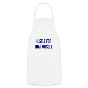 Se démener pour ce muscle - Tablier de cuisine - blanc - Devant - AI Model Male 185 dark (185cm)