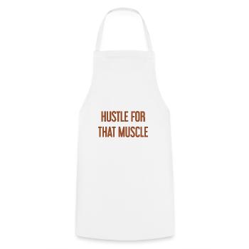 Se démener pour ce muscle - Tablier de cuisine - blanc - Devant - AI Model Male 185 dark (185cm)