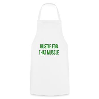 Se démener pour ce muscle - Tablier de cuisine - blanc - Devant - AI Model Male 185 dark (185cm)