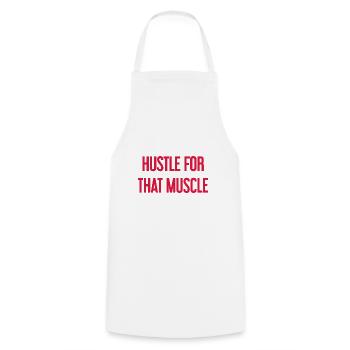 Se démener pour ce muscle - Tablier de cuisine - blanc - Devant - AI Model Male 185 dark (185cm)