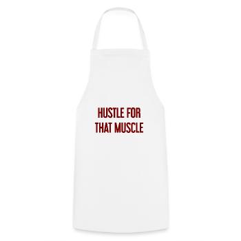 Se démener pour ce muscle - Tablier de cuisine - blanc - Devant - AI Model Male 185 dark (185cm)