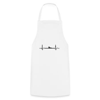 ECG Curve - Heart Curve - Canoe Racing - Kayak - Cooking Apron - white - Front - AI Model Male 185 dark (185cm)