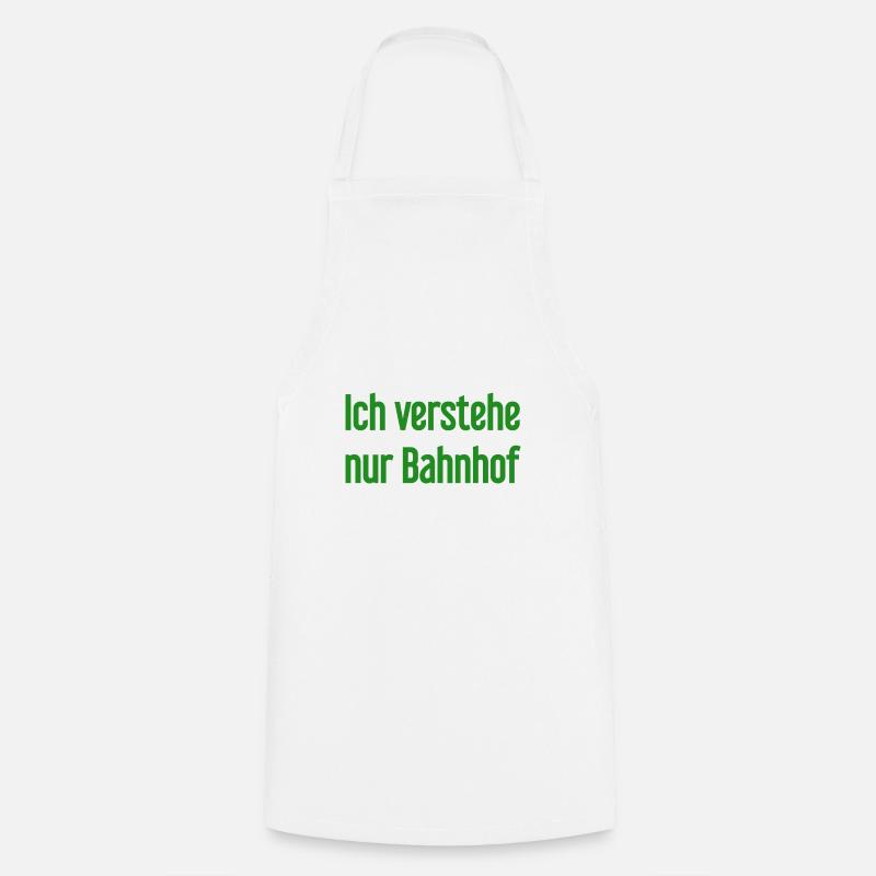 I only understand train station - Cooking Apron - white