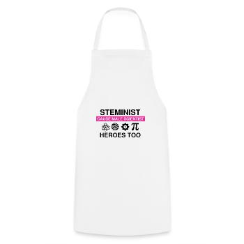 Steminist Science Design for Women Science - Cooking Apron - white - Front - AI Model Male 185 dark (185cm)
