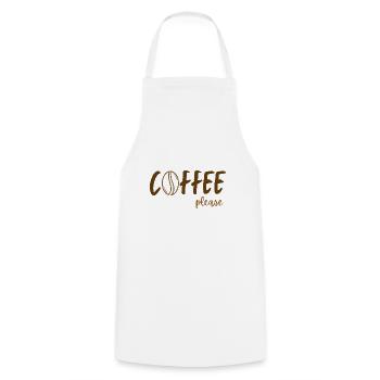 Kaffee Bitte - Kochschürze - Weiß - Vorne - AI Model Male 185 dark (185cm)
