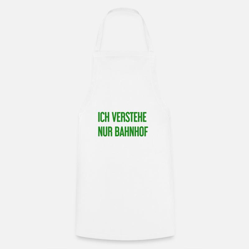 I only understand train station - Cooking Apron - white