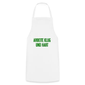 Work Smart And Hard – Success Motto For Doers - Cooking Apron - white - Front - AI Model Male 185 dark (185cm)