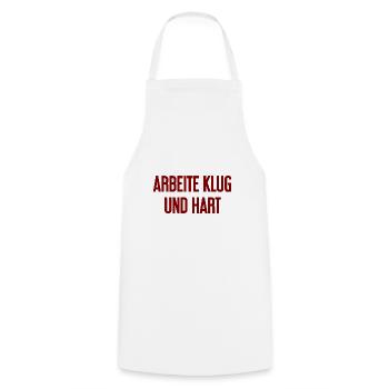 Work Smart And Hard – Success Motto For Doers - Cooking Apron - white - Front - AI Model Male 185 dark (185cm)