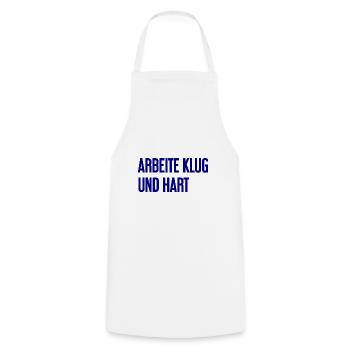 Work Smart And Hard – Success Motto For Doers - Cooking Apron - white - Front - AI Model Male 185 dark (185cm)
