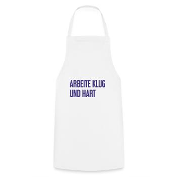 Work Smart And Hard – Success Motto For Doers - Cooking Apron - white - Front - AI Model Male 185 dark (185cm)