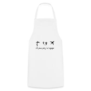 Je peux pas j ai voyage - Tablier de cuisine - blanc - Devant - AI Model Male 185 dark (185cm)