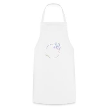 Couronne florale vintage, ornement, romantique, vrille - Tablier de cuisine - blanc - Devant - AI Model Male 185 dark (185cm)