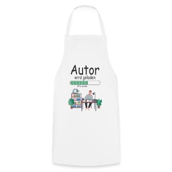 Autor in Ausbldung Angehender Zukünftiger - Kochschürze - Weiß - Vorne - AI Model Male 185 dark (185cm)