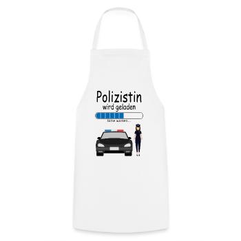 Polizistin Ausbildung Angehende werdene zukünftige - Kochschürze - Weiß - Vorne - AI Model Male 185 dark (185cm)