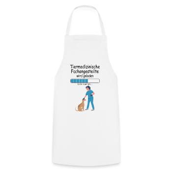Tiermedizinische Fachangestellte TFA Ausbildung - Kochschürze - Weiß - Vorne - AI Model Male 185 dark (185cm)
