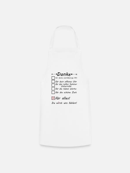 Seminarleiter zum Abschied Danke sagen - Kochschürze - Weiß